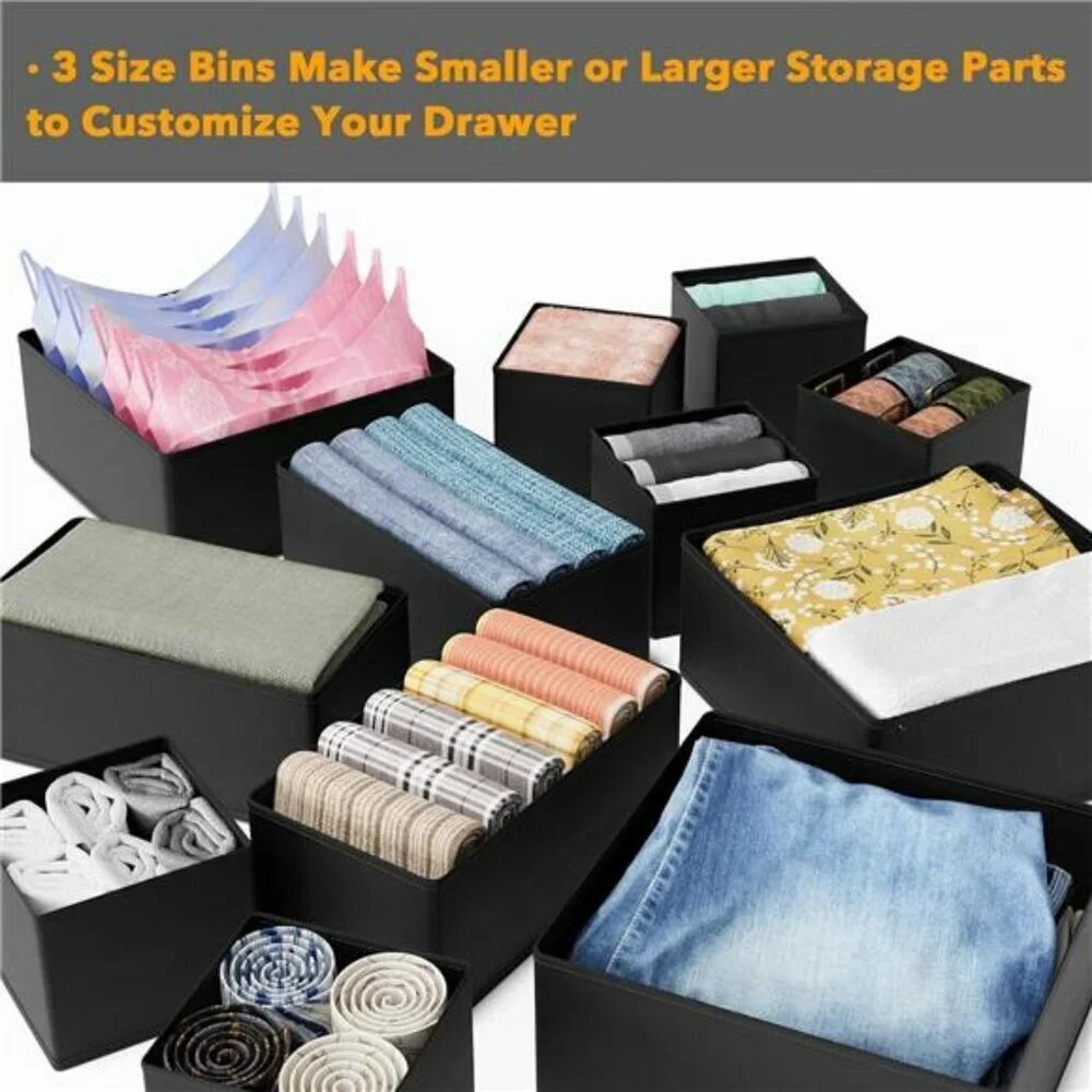 Drawer Organizer Clothes 12 Pack Dresser Organizer Bins Storage Dividers Clothin